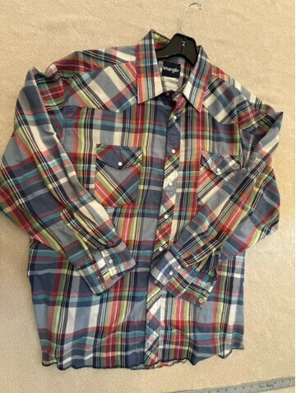 Wrangler Long Sleeve Plaid Button-Up Shirt